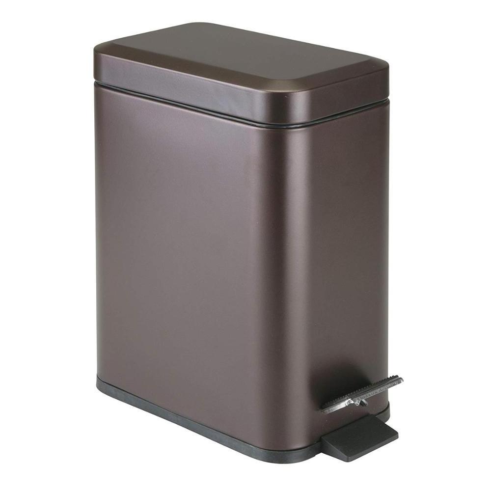 Bronze square step bins bathroom pedal bin waste bin