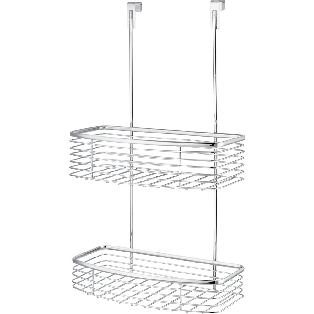 Bathroom Shower Storage Rack Standing Towel Shower Caddy 2 Tier Stainless Steel Corner Shower Room Wall Mounted Type Chrome Wire