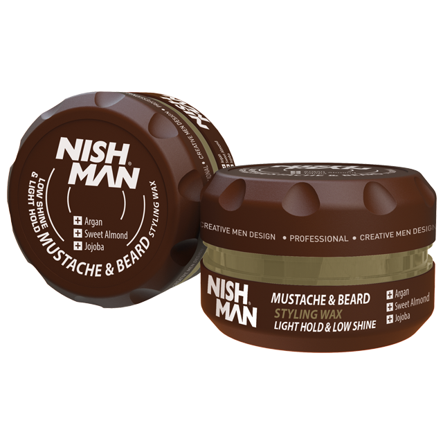 NISHMAN PROFESSIONAL MUSTACHE & BEARD STYLING WAX LIGHT HOLD & LOW SHINE