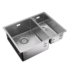 Bowl Stainless Steel Sink Double Bowl Stainless Steel Industrial Kitchen Sink Restaurant Hotel Kitchen Sink 58x44 (34x40-18x40 )