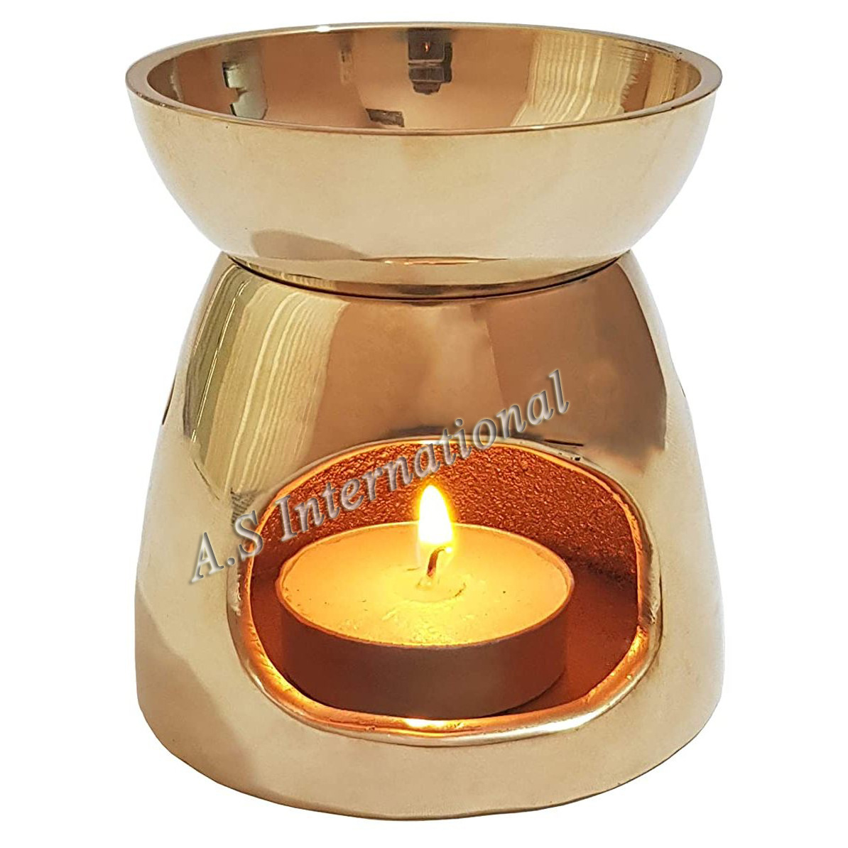 Luxury Incense Brass Pot Tealight & Incense Oil Burner Metal Handmade Brass Finished Essential Oil Burner Aromatherapy Fragrance