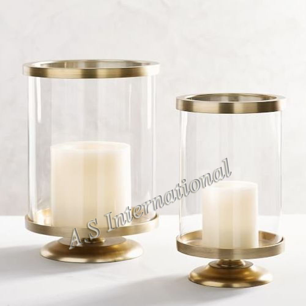 Handcrafted Luxury Custom Silver Metal Pillar Glass Candle Holder Decorate Christmas Wedding Party Table Decoration Centerpieces