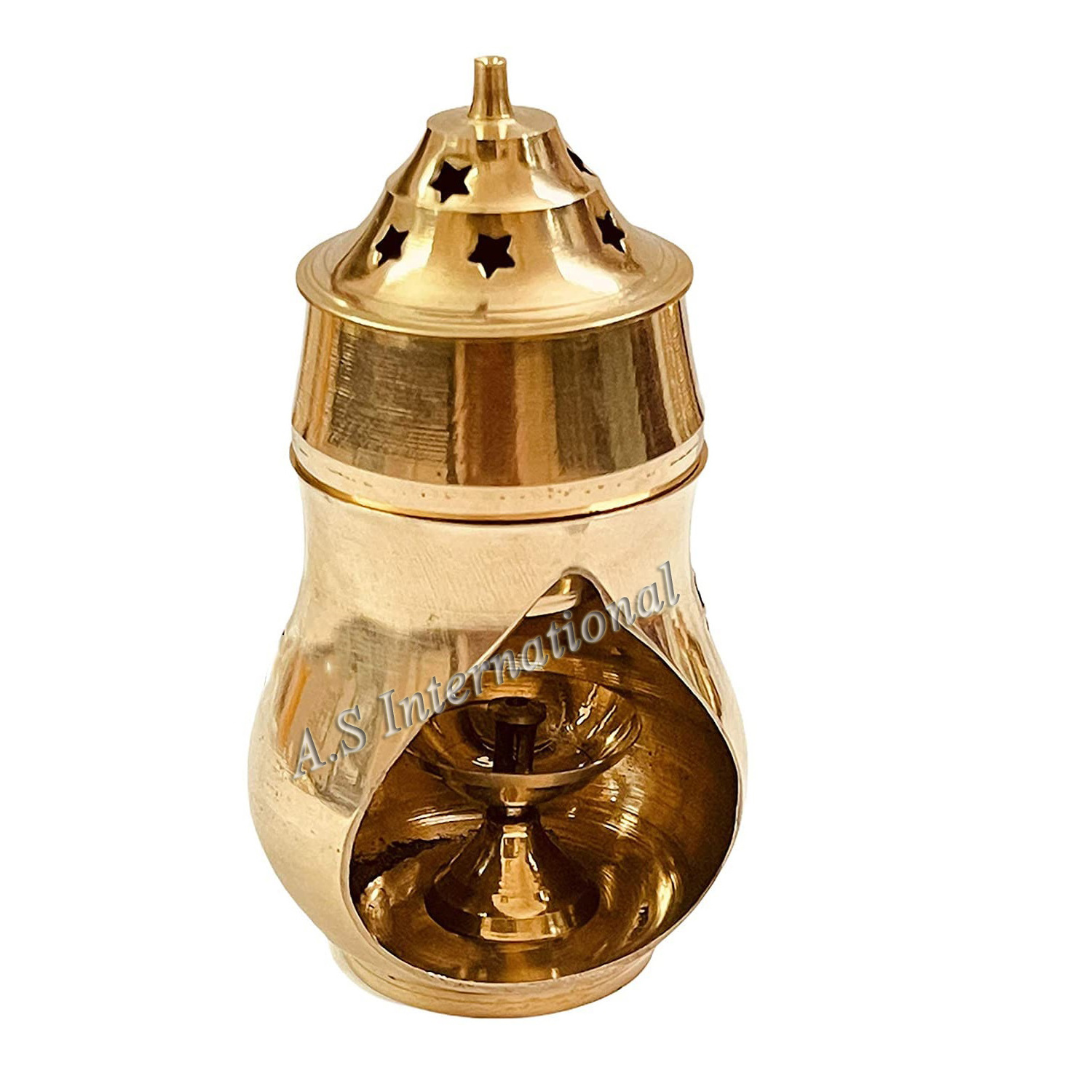 Luxury Incense Brass Pot Tealight & Incense Oil Burner Metal Handmade Brass Finished Essential Oil Burner Aromatherapy Fragrance