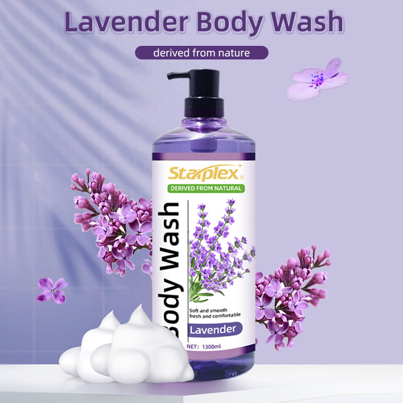 Custom Starplex Moisturizer Skin whitening Lavender Liquid Exfoliating Body Wash Bubble Bath Luxury Shower Gel