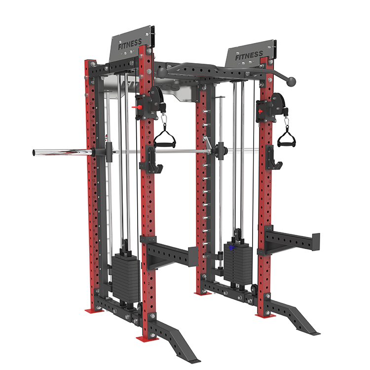 Commercial gym equipment power cage heave duty dual cable crossover squat rack multifunction home smith machine