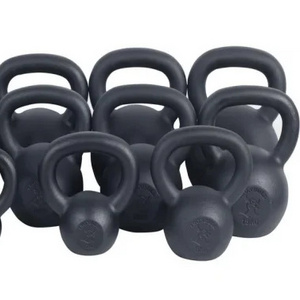 Gym accessories wholesale weight kettle bell Spray paint kettle bell P026 Painted Cast Iron Kettlebell Set with Grips