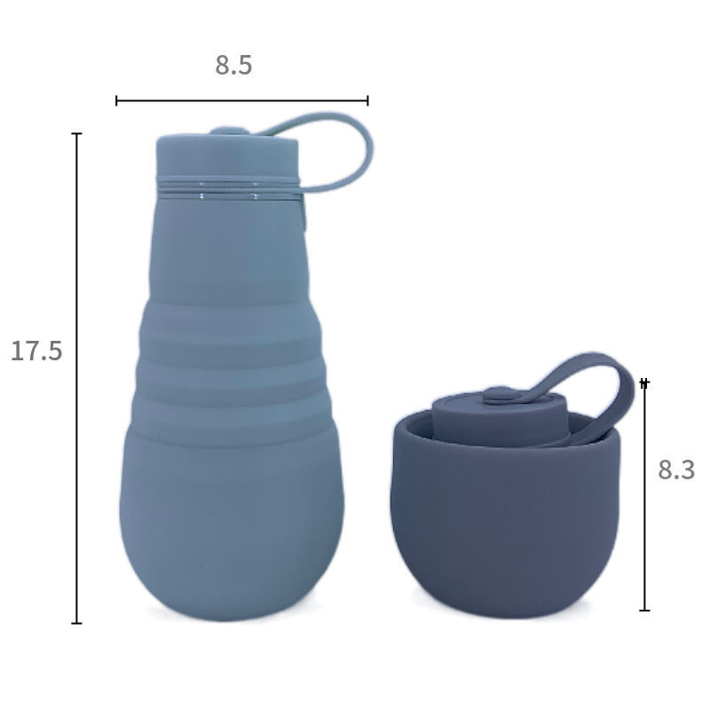 New Silicone Folding Travel Outdoor Sports Collapsible Water Bottle Portable Camping 500ML Kettle Factory Wholesale