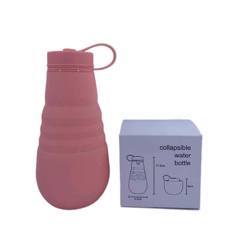 New Silicone Folding Travel Outdoor Sports Collapsible Water Bottle Portable Camping 500ML Kettle Factory Wholesale