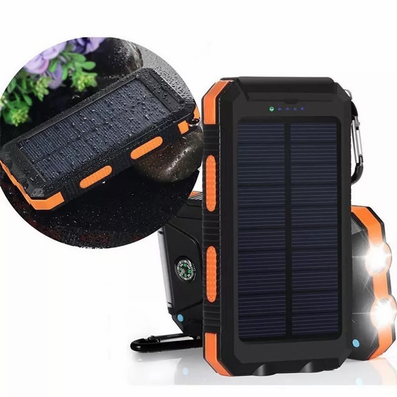 Outdoor Mini 10000mah Portable Panel Charger Waterproof Solar Battery Power Bank Solar Charger For Cell Phone