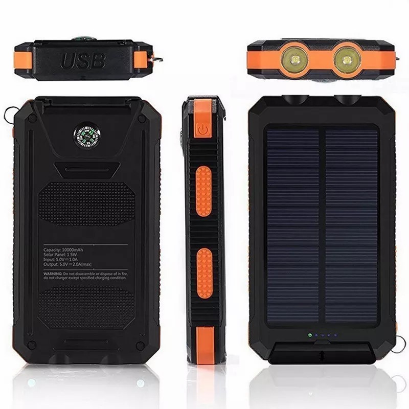 Outdoor Mini 10000mah Portable Panel Charger Waterproof Solar Battery Power Bank Solar Charger For Cell Phone