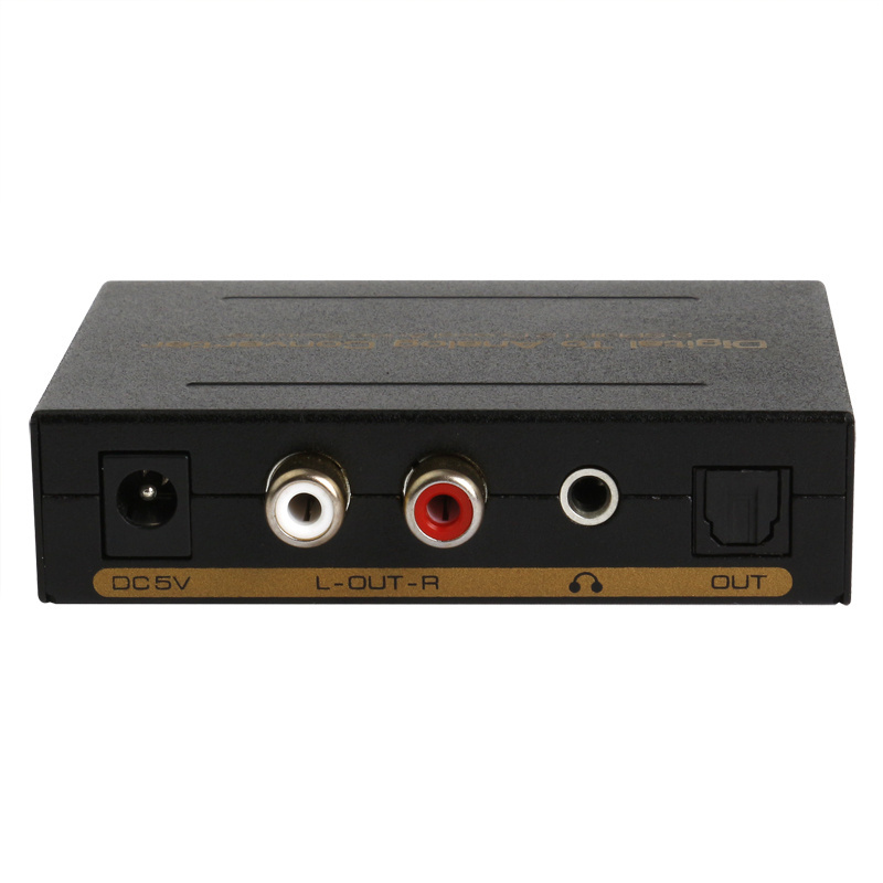 4 Port Video Digital to Analog Converter SPDIF Coaxial Audio Switch to L/R 3.5mm Audio Output DAC LCPM DTS5.1 for Soundbar TV