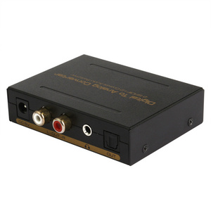 4 Port Video Digital to Analog Converter SPDIF Coaxial Audio Switch to L/R 3.5mm Audio Output DAC LCPM DTS5.1 for Soundbar TV