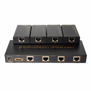 1*4 Hdmi Splitter Extender Over Single Cat 5e/6 Up To 60 Meters Hdmi Switcher With Ir Remote Control Support 3d Full Hd 1080p