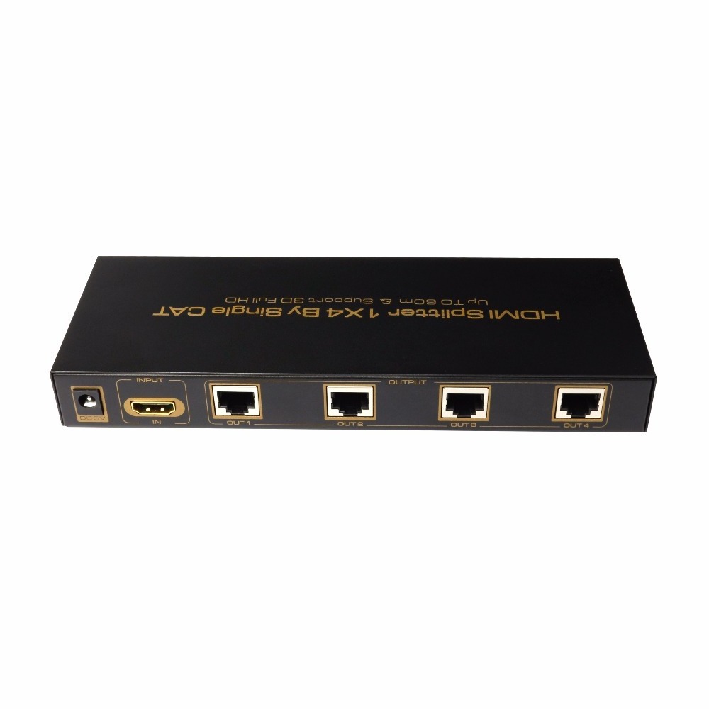 1*4 Hdmi Splitter Extender Over Single Cat 5e/6 Up To 60 Meters Hdmi Switcher With Ir Remote Control Support 3d Full Hd 1080p