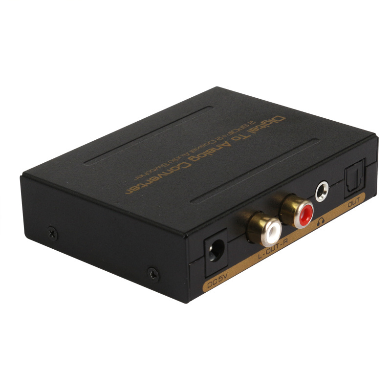 4 Port Video Digital to Analog Converter SPDIF Coaxial Audio Switch to L/R 3.5mm Audio Output DAC LCPM DTS5.1 for Soundbar TV