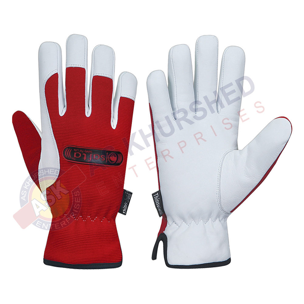 Winter Mechanic Gloves Tear Resistance Durable Flexible Cut Protection Unisex Food Grade Work Gloves Red