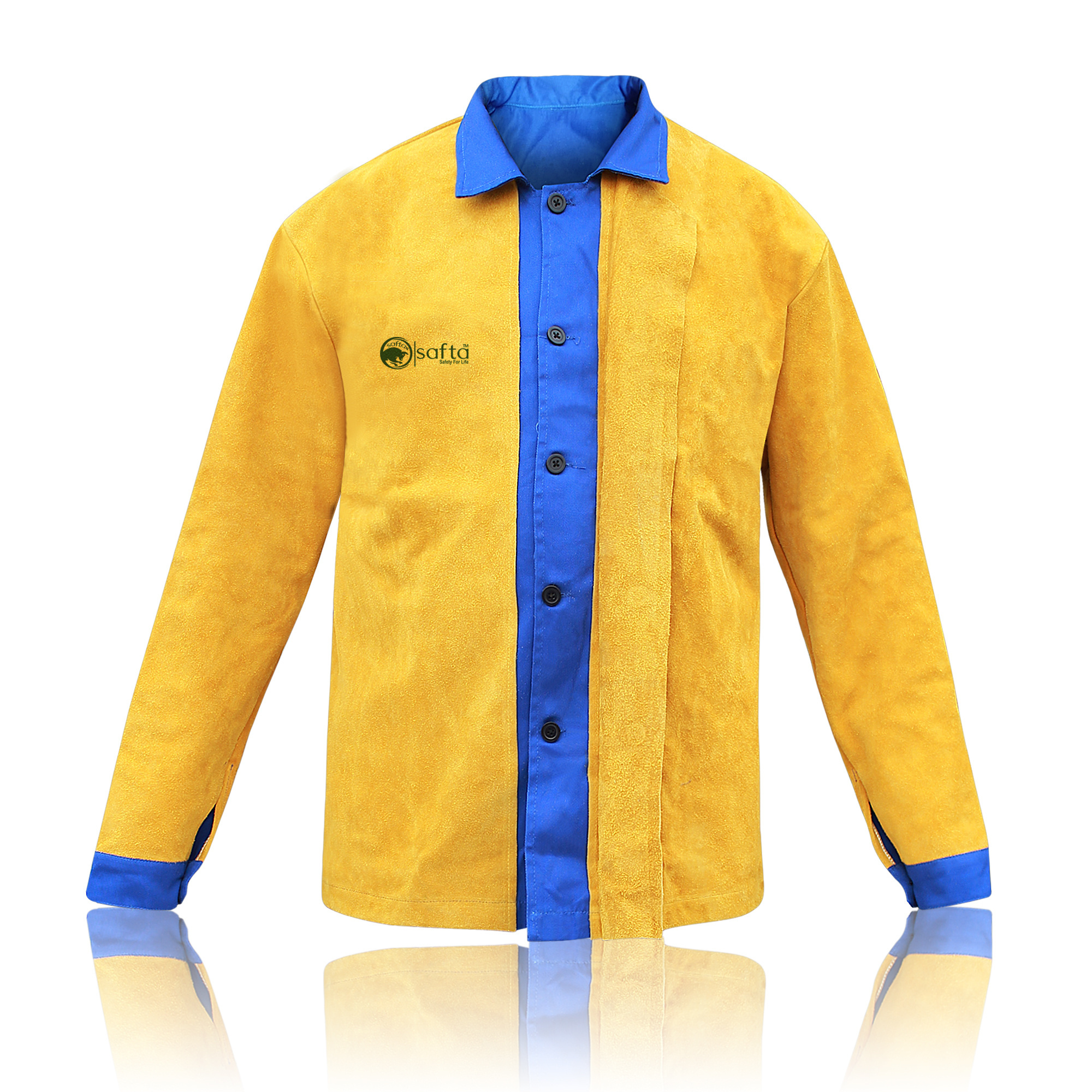 Welding Jacket Leather Front Button Tear Resistance Stitching Fire Retardant Overall Labor Protection Fr Clothing Wholesale