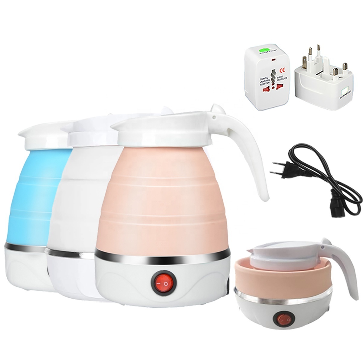 Factory Direct Portable Travel Foldable Camping Portable Electric Kettle With Silicone Electric Insulation Heating Boiler