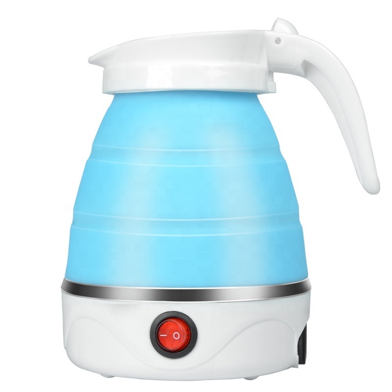 Customized Food Grade Silicone Folding Outdoor Kettle Foldable Electric Tea Travel Kettle with Folding Handle