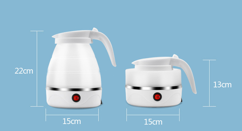 1.2L Portable Foldable Electric Travel Silicone Kettle Collapsible Water Boiler for Camping with Detachable Power Cord