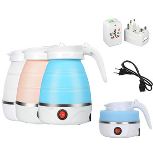 1.2L Portable Foldable Electric Travel Silicone Kettle Collapsible Water Boiler for Camping with Detachable Power Cord