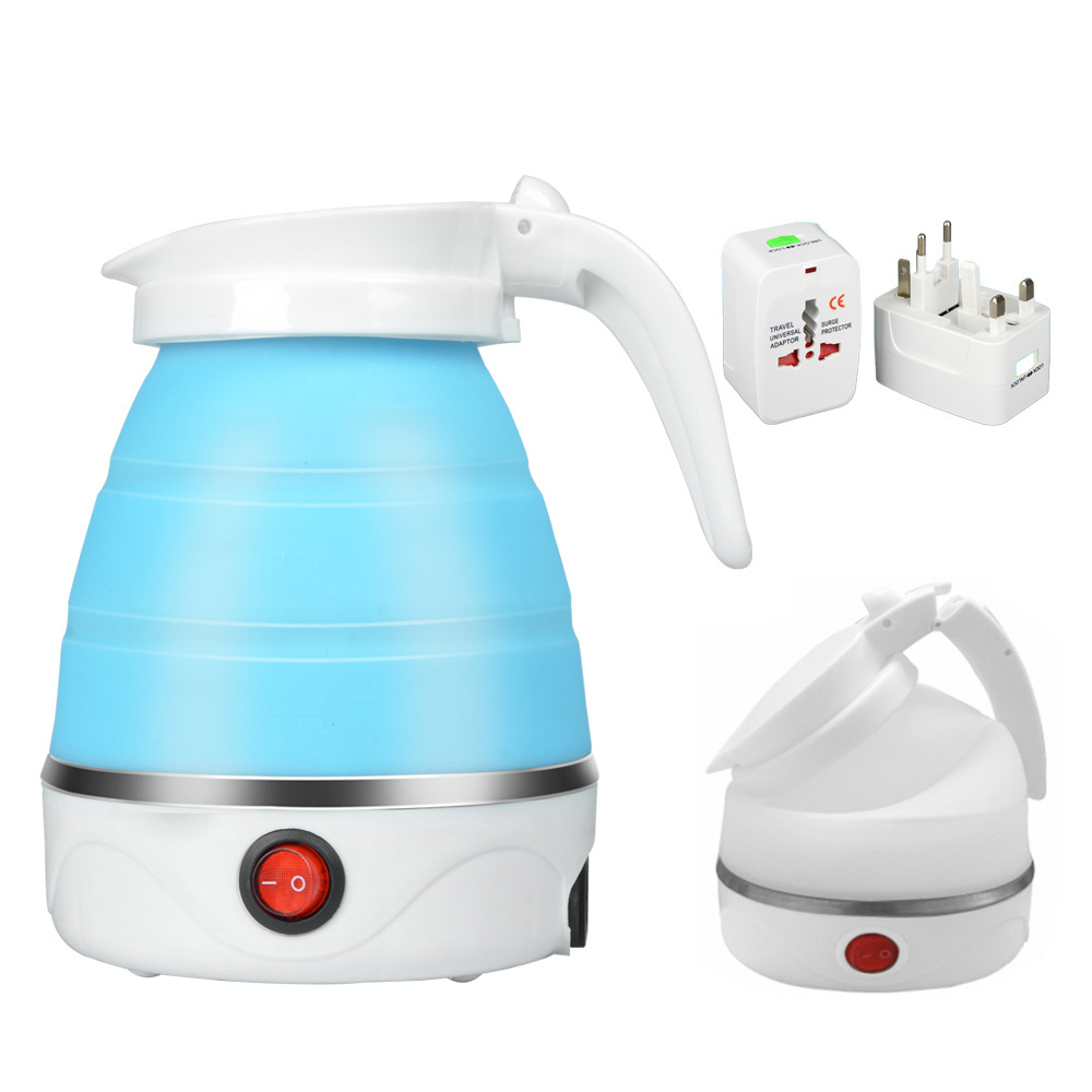 Hot sale 0.6L Portable Electric Silicone Foldable Travel Kettle Water Boiler for Camping Outdoor.