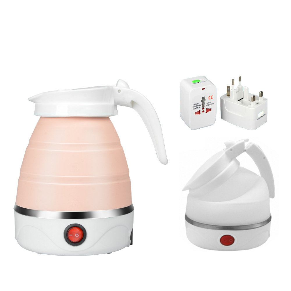 Customized Food Grade Silicone Folding Outdoor Kettle Foldable Electric Tea Travel Kettle with Folding Handle