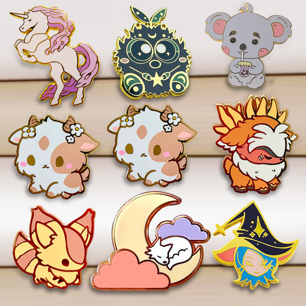 Wholesale No Minimum Metal Pins Supplier Glitter Brooch Anime Hard Enamel Pin Soft Lapel Badge Manufacturer Custom Enamel Pin