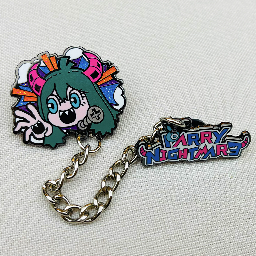 Wholesale No Minimum Metal Pins Supplier Glitter Brooch Anime Hard Enamel Pin Soft Lapel Badge Manufacturer Custom Enamel Pin