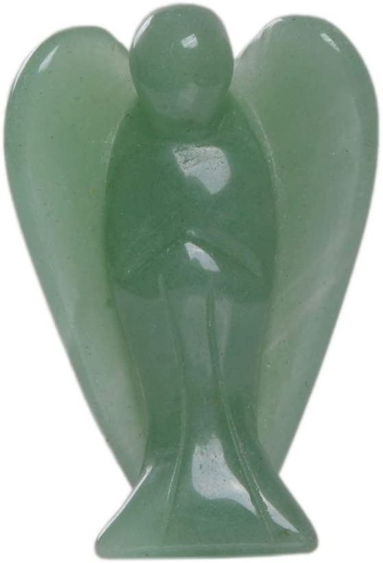 Hand Made Natural Gemstone Green  Crystal Carving Angel For Healing And Meditation , Green Aventurine  For Sale