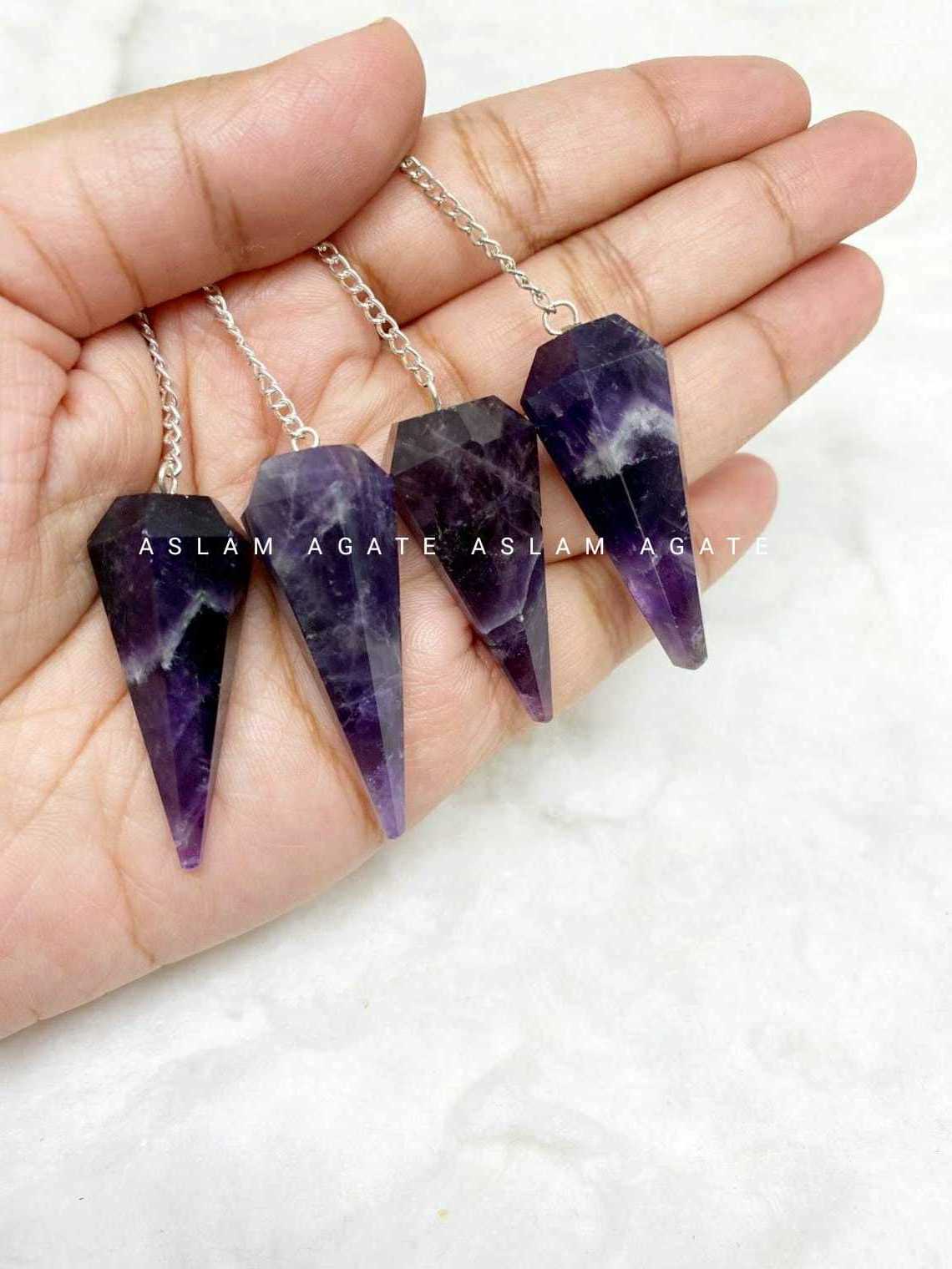 Wholesale Amethyst Crystal Pendulum : High Quality Gemstone Pendulum monovisc Buy Online From Aslam Agate