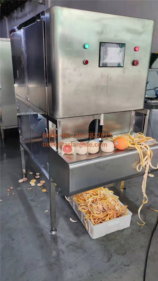 High Speed Pumpkin Peeling Machine Fruit Orange Skin Peeling Machine Grapefruit Top Bottom Slicer Peeler Machine