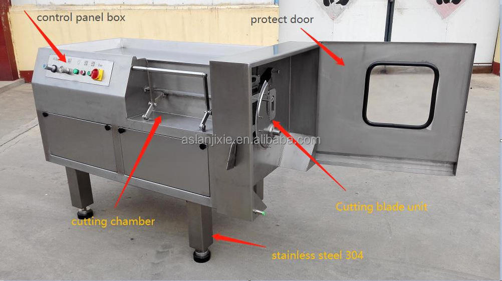 frozen beef chicken meat cube cutting machine/sausage ham cube cutter