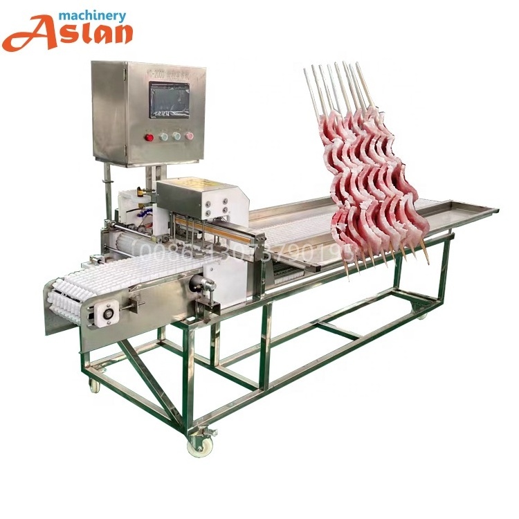 Meat Skewers Bamboo Sticks String Machine Chicken Mutton Beef BBQ Skewering Machine