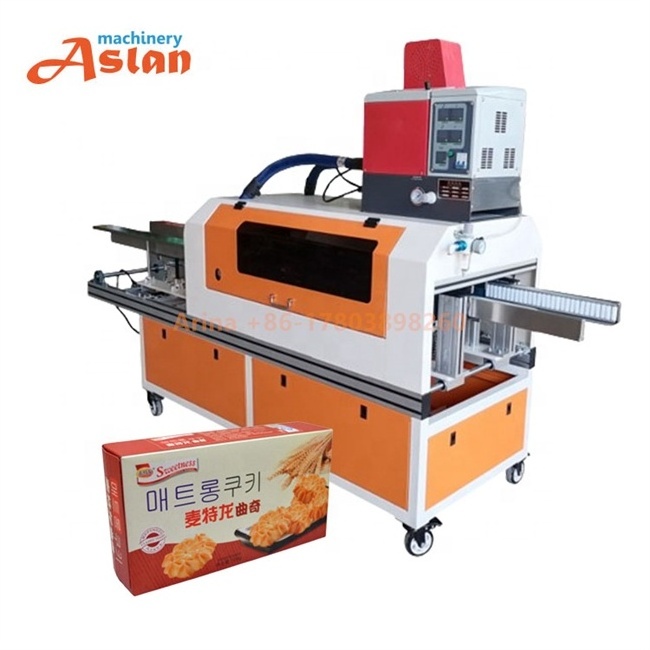 High quality spray type conveyor tissue box food carton hot melt glue sealing machine