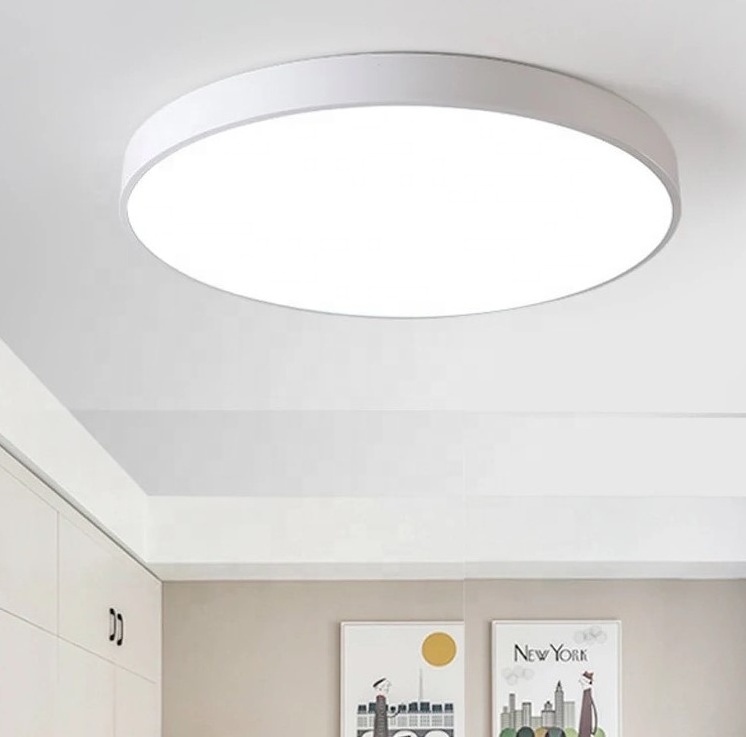 Bedroom Living Room Square Round Panel Light Ceiling Lamp Dimmable Modern Flush Mount Ceiling Lights