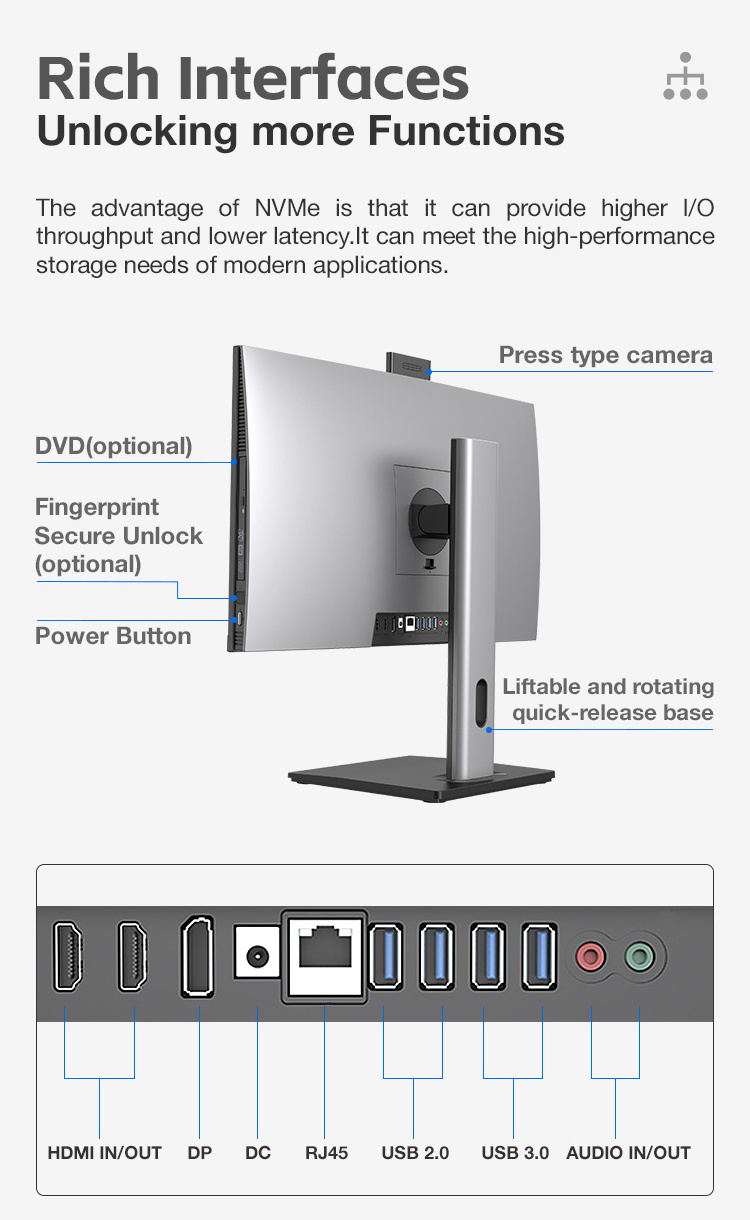 24-inch all-in-one computer touch screen industrial computer i3-2310 processor all-in-one computer