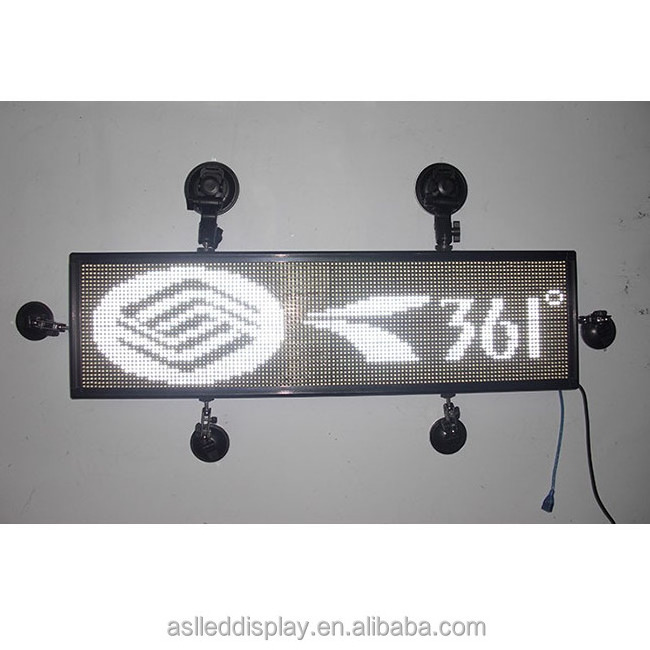 High Brightness White Color P5 LED Moving Message Sign For Car / Bus / Taxi,USB Updating Informations