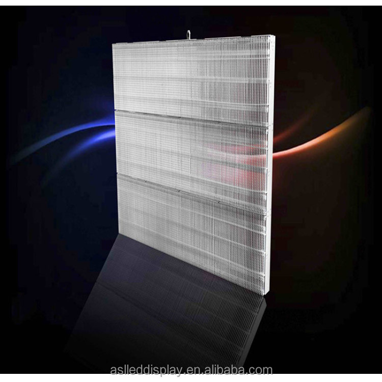 P3.91 glass mesh soft flexible led curtain indoor transparent led display screen