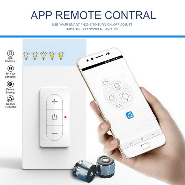 Futuristic Design US AU Tuya Alexa Google Voice Remote Control Physical Button Smart LED WiFi Dimmer Light Wall Switches