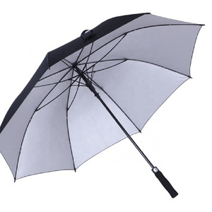 Big 30 inch straight umbrella 190TG with sliver backing and fiberglass shaft opens automatically