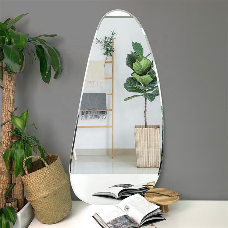 New Arrival Modern Nordic Tear Drop Shape Hang Dressing Full Length Wall Mirror