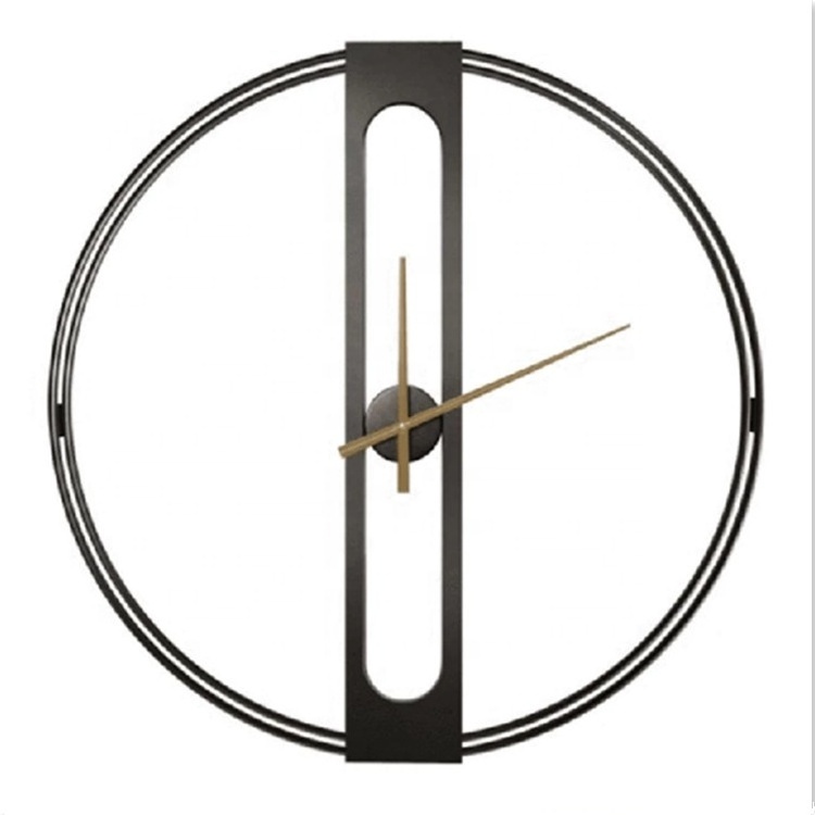 Amazon Circle Brief Fancy Round Wall Clock for Home Decoration Hot Sale Wrought Iron Wall CLOCKS Quartz Living Room Single Face