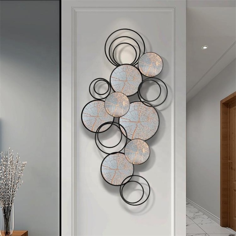 Iron Metal Decoration Items Sculpted  Modern Circles Mirror Nordic Wall Metal Decoration