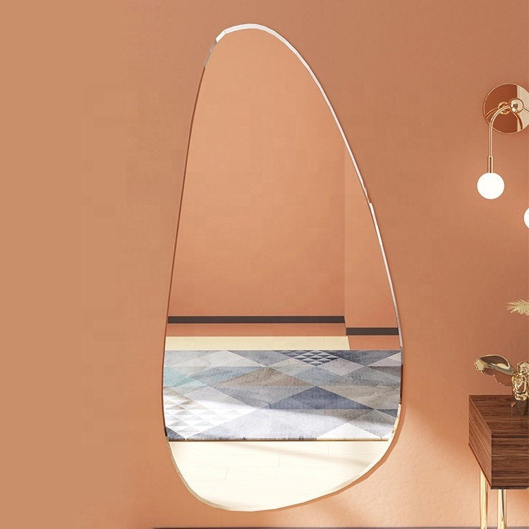 New Arrival Modern Nordic Tear Drop Shape Hang Dressing Full Length Wall Mirror