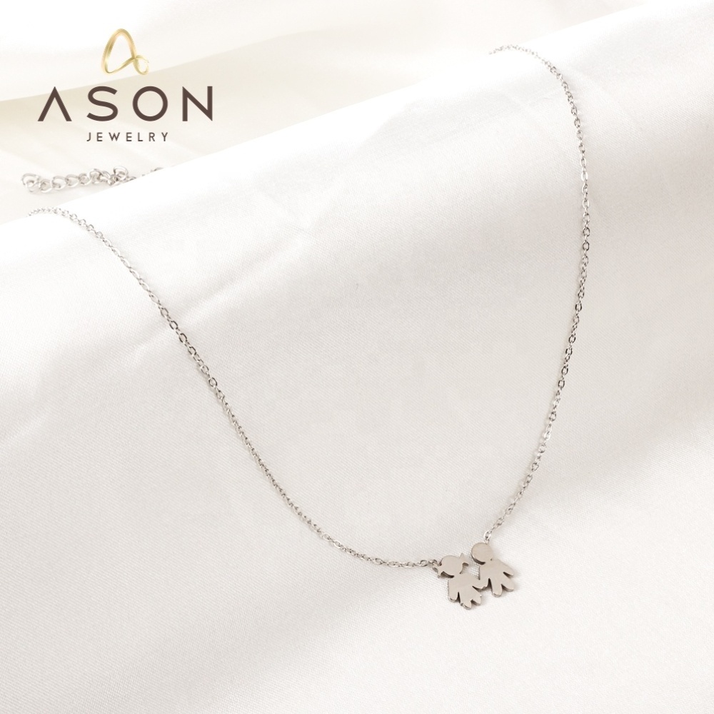 Ason Wholesale Price 18K Gold Plated Pendant Stainless Steel Necklaces Jewelry for Children