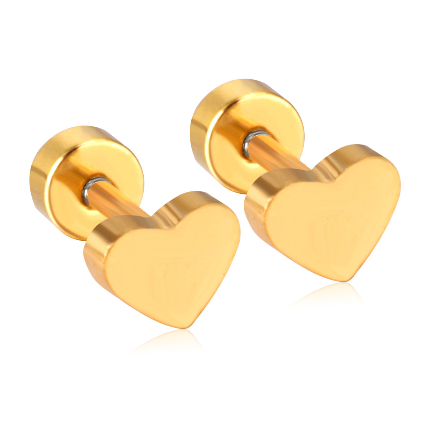 Stainless Steel Heart Stud Earrings Color mixing fashion piercing jewelry for man wholesale High Quality Romantic