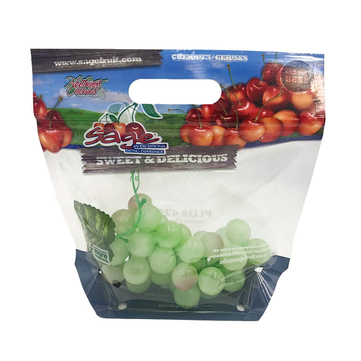 Factory Wholesale Plastic Grapes Packaging Bag With Air Holes Micro Perforation Zip Lock