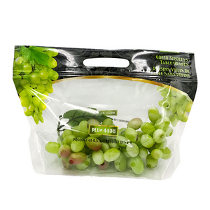 Factory Wholesale Plastic Grapes Packaging Bag With Air Holes Micro Perforation Zip Lock