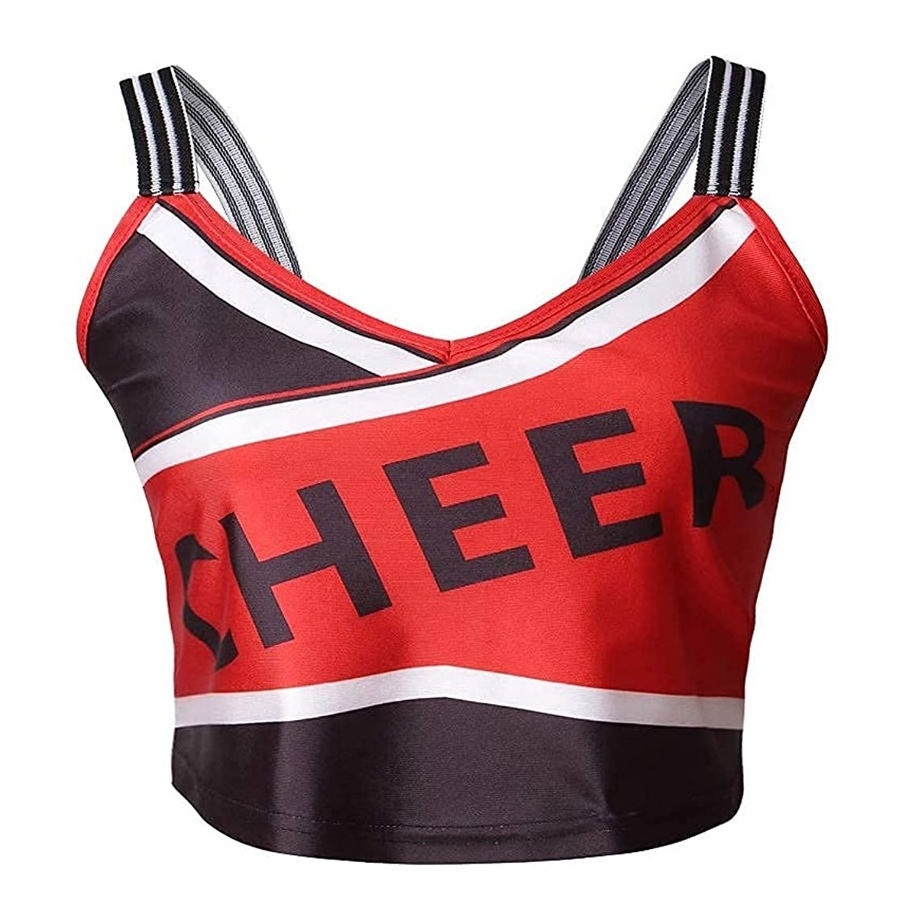 Cheerleader Costume Cheer Girls Uniform Tops Wholesale Cheerleading Uniforms OEM Red Pattern Cheerleader Uniforms